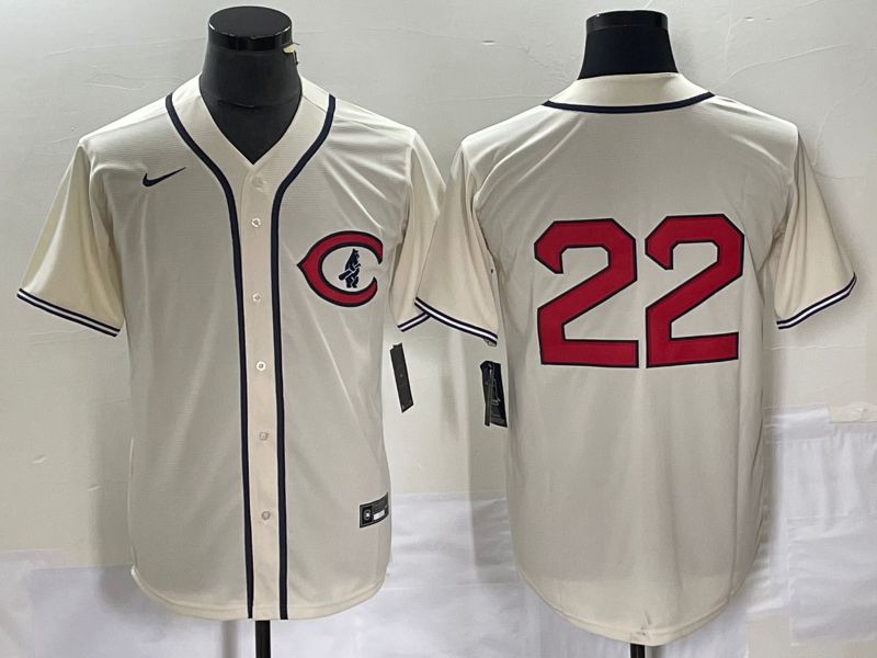 Men Cincinnati Reds #22 No Name Cream Nike Throwback MLB Jersey